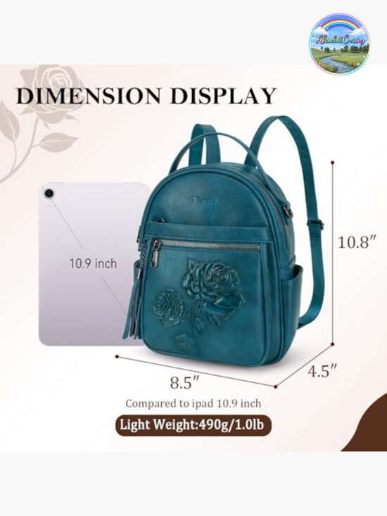 Embossed Vegan Leather Mini Backpack Purse Fashion Backpack Daypack Shoulder
